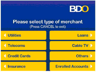 Pay via BDO ATM - Step 4