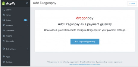 Setup Shopify with Dragonpay - Step 2